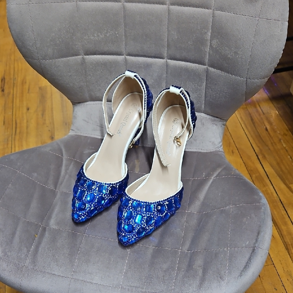 Dazzling Blue Sequin Women's Heels